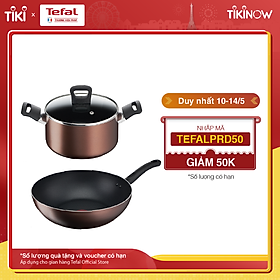 Combo Nồi thân cao Tefal Day By Day 22cm G1436105 và Chảo xào Tefal Day By Day 26cm G1437705