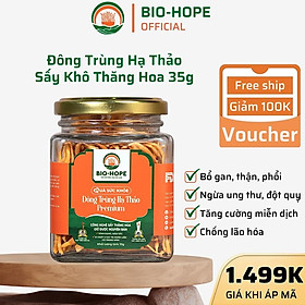 Đông Trùng Hạ Thảo Sấy Khô Thăng Hoa Premium Cao Cấp  BIO HOPE Chống Lão Hóa, Tắng Sức Đề Kháng- Hộp 35G