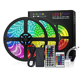 Một phòng ngủ đèn LED Đèn LED Đèn LED Đèn LED Đèn LED Đèn LED 20 m, dải đèn LED, Vòng hoa ánh sáng RVB, độ mờ có điều khiển từ xa, băng keo dính