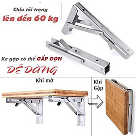 Bộ giá đỡ Ke bàn gấp treo tường thông minh thép không gỉ bản lề bàn gấp gọn Sunha Size 25cm SGT2039