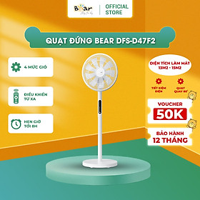 Quạt Điện Đứng Bear DFS-D47F2 47W Màu Trắng Chống Ồn Điều Khiển Từ Xa Tiết Kiệm Điện Sang Trọng Quạt Cây Đứng hàng chính hãng