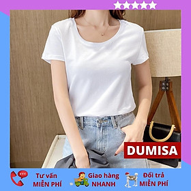 Áo thun nữ trơn, áo phông nữ trơn ngắn tay bozip tàu mềm mịn mặc mát thời trang DUMISA ATN02