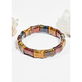 Vòng tay phong thủy đốt trúc đá mắt hổ 16x12mm mệnh hỏa , thổ - Ngọc Quý Gemstones