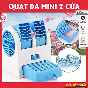 Mua Quạt Mini Điều Hòa 2 Cửa Có Khay Để Đá Hoặc Nước Làm Mát Nhanh Siêu Tiện Lợi Sử Dụng Pin Hoắc Cắm Dây - Giao Màu Ngẫu Nhiên - Hàng Nhập Khẩu