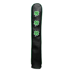 PU Leather Golf Alignment Rod Cover Case Holder, Golf Club Protector Embroidery Pattern Headcover Holds at Least 2 Sticks for Exercise