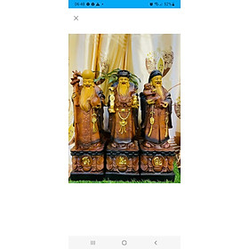 Mua Bộ tượng phật tam đa phúc lộc thọ bằng hương đá tô làm mầu giả cổ kt cao 30×11×9cm