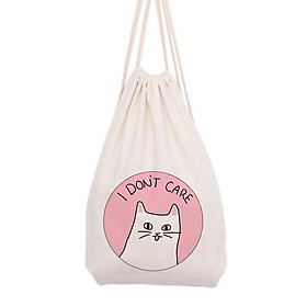 Balo dây rút vải, chất liệu vải canvas, vải bố, giá rẻ họa tiết CHÚ MÈO CON FASHION