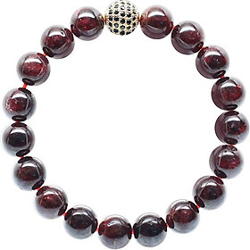 Vòng Garnet (Ngọc Hồng Lựu) 10mm Mix Charm Ngọc Quý Gemstones VT70