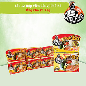 Lốc 12 hộp viên gia vị phở bò ông chà và gold 75g