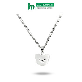 Dây Chuyền, Vòng Cổ Trẻ Em Bạc Ta Hình Mặt Gấu Bạc Hiểu Minh DTE066