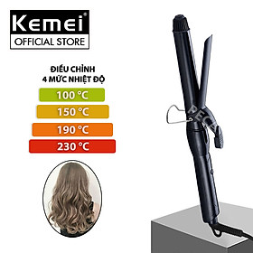 Máy uốn tóc Kemei KM-9942 điều chỉnh 4 mức nhiệt độ chuyên nghiệp dây điện xoay 360 độ thuận tiện uốn xoăn, uốn lọn tạo nhiều kiểu phù hợp với mới loại tóc
