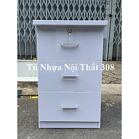 Tủ, Kệ Đầu Giường Nhựa Đài Loan Cao 68cm Ngang 42cm Sâu 42cm Màu Trắng K185