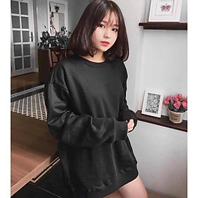 Áo Sweater Nam Nữ  | Nỉ Bông Trắng (Đen) Trơn Thời Trang  Cao Cấp