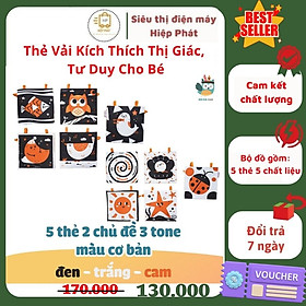 Thẻ Vải Kích Thích Thị Giác Cho Bé, Đồ Chơi Trí Tuệ 5 Chất Liệu Khác Nhau Phát Triển Giác Quan