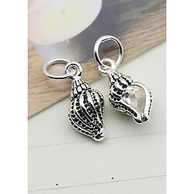 Combo 2 cái charm bạc hình vỏ ốc treo - Ngọc Quý Gemstones