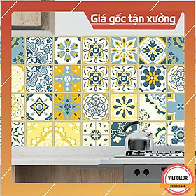 Decal Gạch Bông C15 - Set 30 ô 20x20cm - Decal Dán tường, Dán bếp, Trang trí nhà cửa 