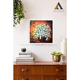 Mua Tranh Bình Hoa Cúc Trắng 40x40 (G2)