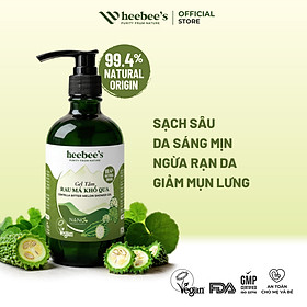 Gel Tắm Rau Má Khổ Qua Rừng Thuần Chay Heebee's Giảm Rôm Sẩy, Dưỡng Ẩm, Da Sáng Mịn Màng 300/500ML