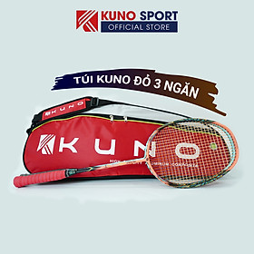 Túi Đựng Vợt Cầu Lông KUNO 3 Ngăn Sức Chứa Lớn 1 Quai Khoác Đường Nét Bền Đẹp - Túi GY05 - KN05: 3 Ngăn Đỏ