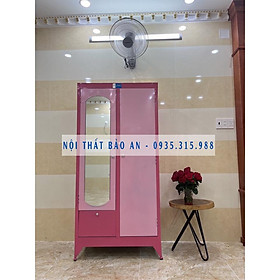 Tủ sắt quần áo cao 1m6 ngang 90cm hồng - TSDT13