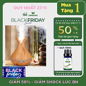 Combo máy khuếch tán/ máy xông tinh dầu Lorganic bình hoa FX2057 + tinh dầu bạch đàn chanh Lorganic (10ml) LGN0366