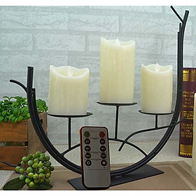 Mua Combo 3 nến điện tử sinh động vỏ sáp thật điều khiển từ xa pin sạc