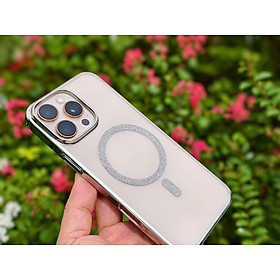 Ốp lưng cho iPhone 16 Pro Max , 16 Pro trong suốt hỗ trợ sạc từ đính đá cực sang siêu mỏng nhẹ hiệu Bling Bling Memumi - hàng chính hãng