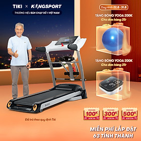 Máy chạy bộ tại nhà Kingsport BK-6000 đa năng có chức nâng dốc tự động, kèm theo đai massage và thanh gập bụng