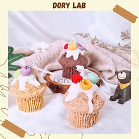 Nến Thơm Bánh Bông Lan Mix Topping Màu Sắc Không Khói, Quà Tặng, Phụ Kiện Decor - Dory Lab