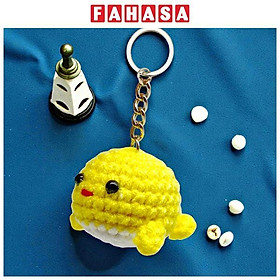 Móc Khoá Len Thủ Công Hình Cá Heo - Màu Vàng