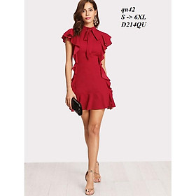 DRESS137 ĐẦM ÔM ĐUÔI CÁ TAY XẾP TẦNG