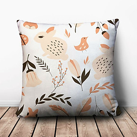 Gối Vuông Thỏ Và Lá GVHT326 (36 x 36 cm)
