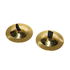 2 Pairs (4pcs) Gold Finger Cymbals Zills Belly Dance Dancer