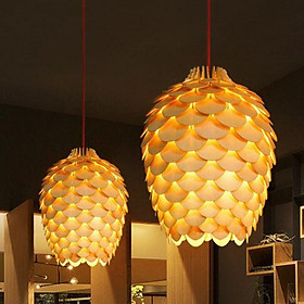 Đèn gỗ quả thông - Decor phòng khách , phòng ngủ, quán cafe