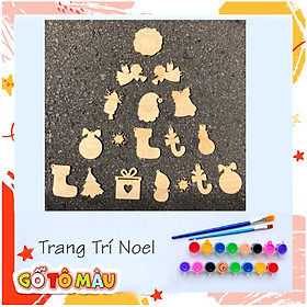 Bộ gỗ tô màu trang trí noel