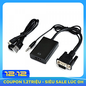 Cáp chuyển đổi VGA sang HDMI VS - hỗ trợ FullHD 1080P (đen)