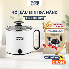 Nồi lẩu điện mini đa năng Lebenlang LBEC0808 1500ml - Hàng chính hãng