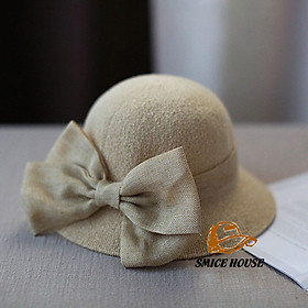 Nón nữ vành nhỏ chống nắng đính nơ tiểu thư, mũ nữ thời trang nhiều màu đi biển đi chơi có thể gấp gọn - Smice House