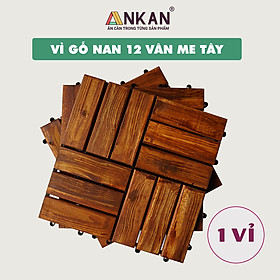 Tấm Ván Sàn Gỗ Vỉ Nhựa Lót Ban Công Sân Vườn - Loại 12 Nan