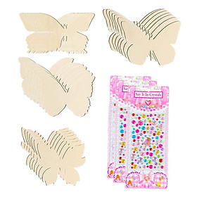 28x Natural Wooden Butterfly Cutouts Wooden Butterfly Shapes DIY Tags Blank Butterfly Ornaments Wood Slices for Halloween Christmas