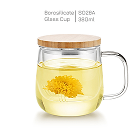 Mua Ly lọc trà thủy tinh chịu nhiệt lõi thủy tinh S026 380ml