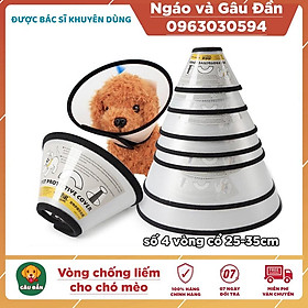 Vòng chống liếm, loa đeo cổ cho chó mèo Ngáo Và Gâu Đần Số 4 vòng cổ 25-35cm