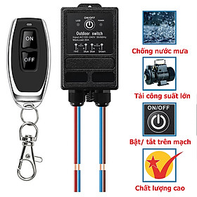 [CHỐNG NƯỚC] Công tắc điều khiển từ xa RF 100m/30A (3000W)/220V-cong tac dieu khien tu xa 220v