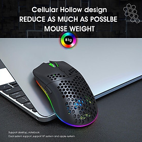 Hình ảnh Gaming Mouse Rechargeable 7 RGB Backlit Colors 3200DPI for Office PC Desktop