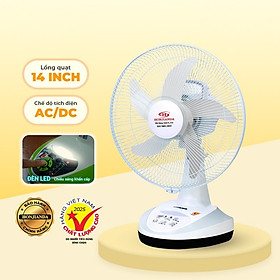 Mua Quạt Sạc Tích Điện để bàn AC&DC 14 inch Honjianda FL314 có đèn LED & sạc USB - Hàng Chính Hãng