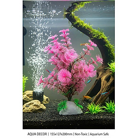 Cây Nhựa Trang Trí Bể Cá Thủy Sinh Hoa Hồng Lớn Cao 20cm (Mã PK03)