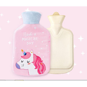 Túi Chườm Nóng Lạnh Đa Năng Hoạt Tiết Dễ Thương 0.5L- Chườm Khi Đau Bụng Kinh Nguyệt 500ml – Tặng Kèm 1 Cọ quét mặt nạ silicone