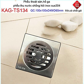 Mua Phễu thoát sàn chống mùi hôi có chốt gài  Phễu thu nước  inox 304  thoát sàn Kace 10D60 KAG-TS134