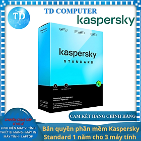 Mua Bản quyền phần mềm diệt Virus Kaspersky Standard 1 năm cho 3 máy tính (KL10414UCFS) - Hàng chính hãng