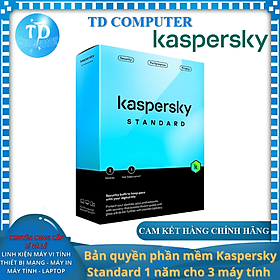 Bản quyền phần mềm diệt Virus Kaspersky Standard 1 năm cho 3 máy tính (KL10414UCFS) - Hàng chính hãng